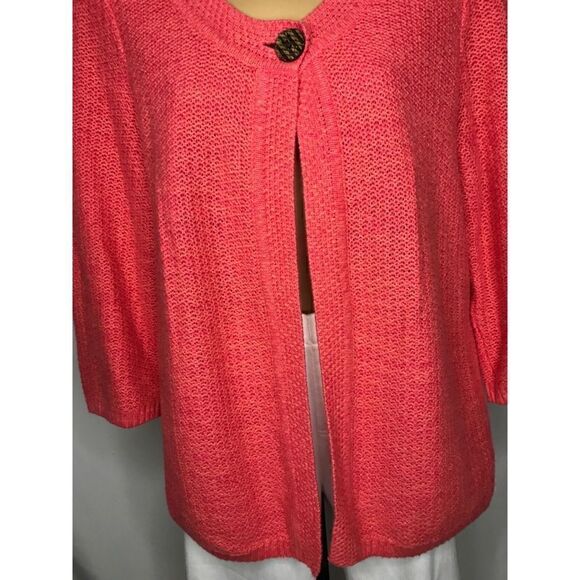 Christopher & Banks Coral 3/4 Sleeve Cardigan Size Large - Picture 3 of 7
